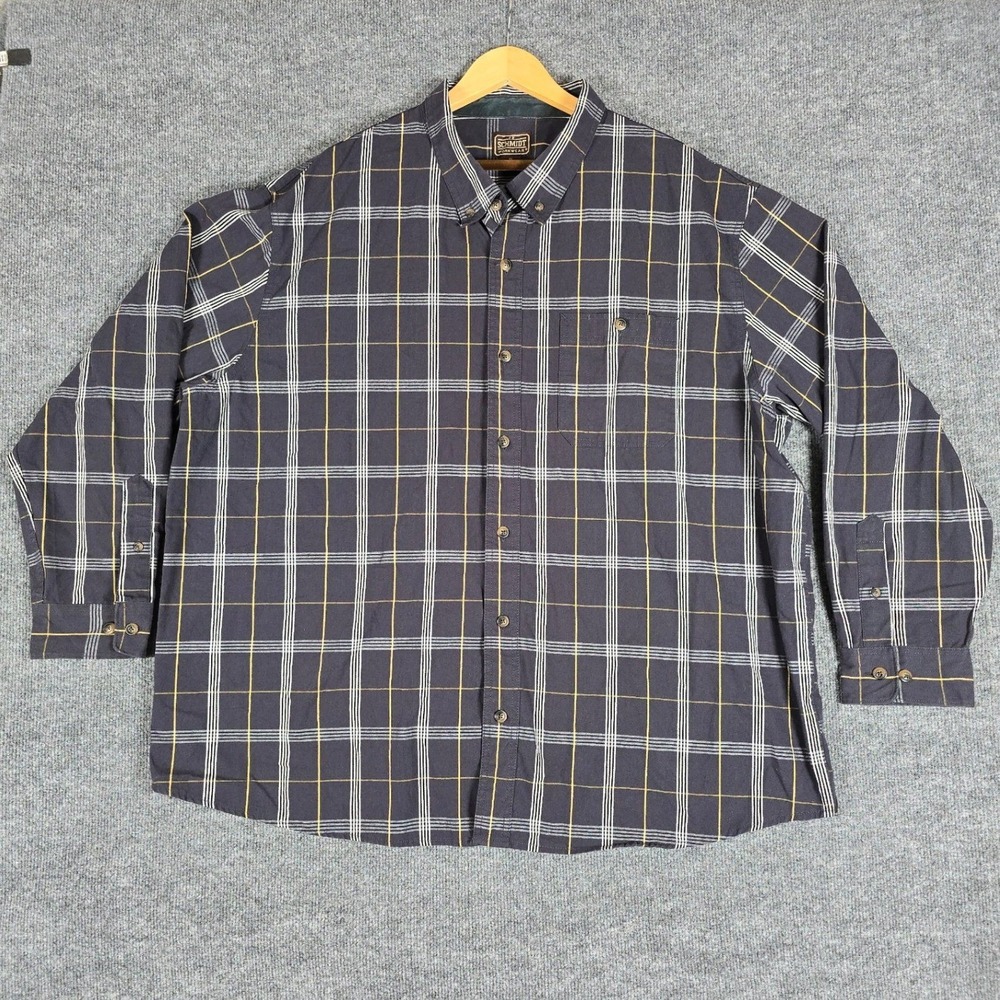 CE Schmidt Workwear Plaid Button Down Shirt Mens‎ 3X Long Sleeve Flannel Casual